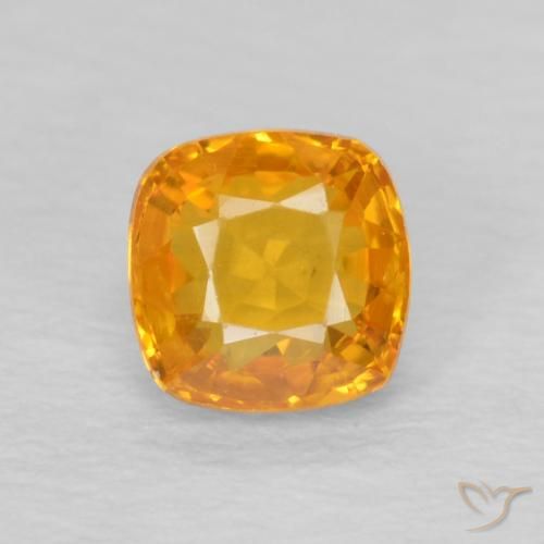 0.59ct Natural Laranja-Ouro Safira, Almofada, VVS-VS