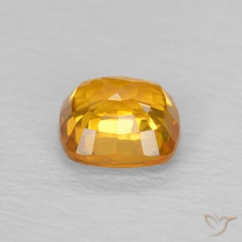 Safira Laranja-Ouro Natural 0.59ct, Almofada, VVS-VS