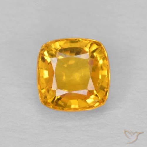 0.62ct Natural Laranja Médio Safira, Almofada, VVS
