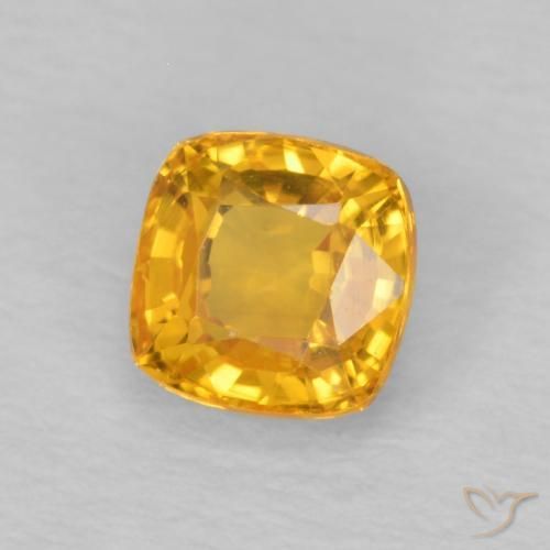 Safira Laranja Médio Natural 0.62ct, Almofada, VVS