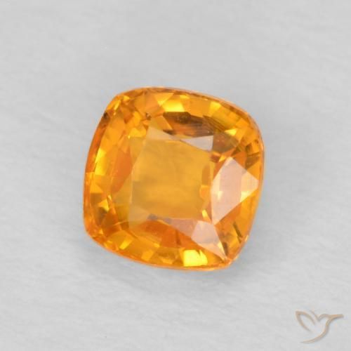 Safira Laranja Médio Natural 0.67ct, Almofada, VVS