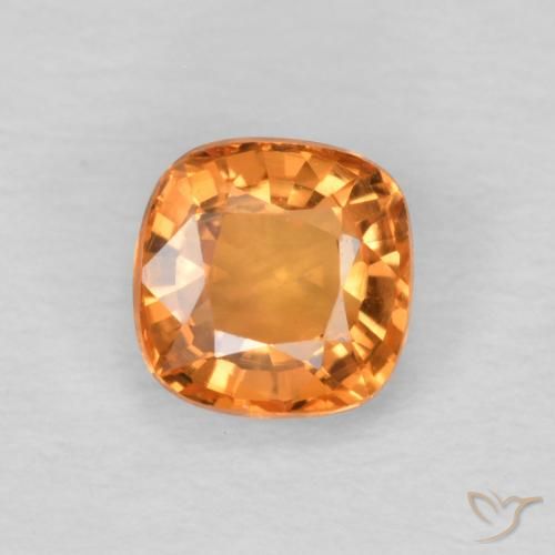 0.57ct Natural Laranja Médio Safira, Almofada, VVS