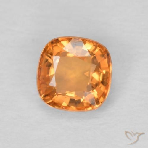 Safira Laranja Médio Natural 0.57ct, Almofada, VVS