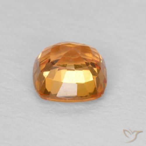 Safira laranja avermelhado Natural 0.61ct, Almofada, VVS