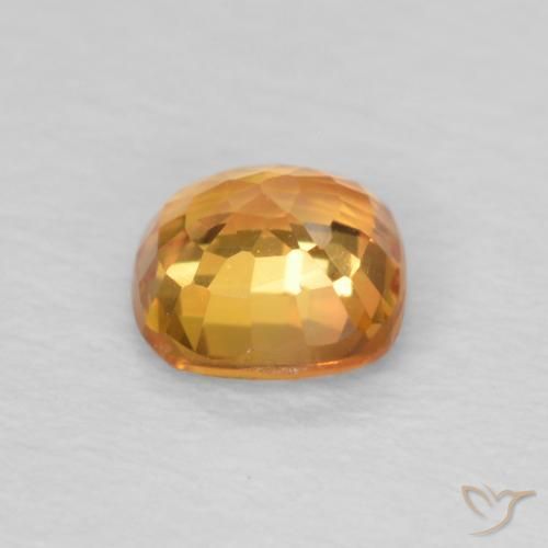 Safira laranja avermelhado Natural 0.51ct, Almofada, VVS