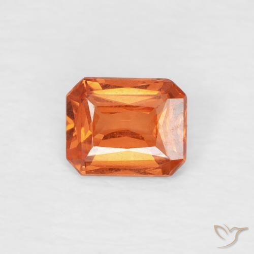 0.46ct Natural laranja avermelhado Safira, Corte Esmeralda, VVS