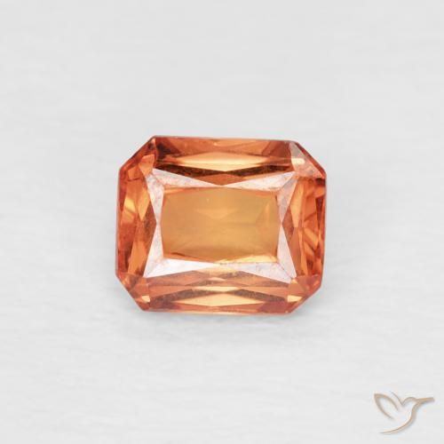 0.55ct Natural fogo laranja Safira, Corte Esmeralda, VVS
