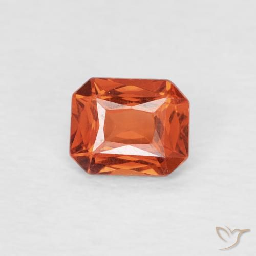 0.46ct Natural âmbar laranja Safira, Corte Esmeralda, VVS