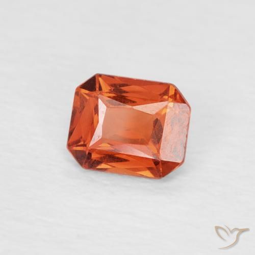Safira âmbar laranja Natural 0.46ct, Corte Octógono / Esmeralda, VVS