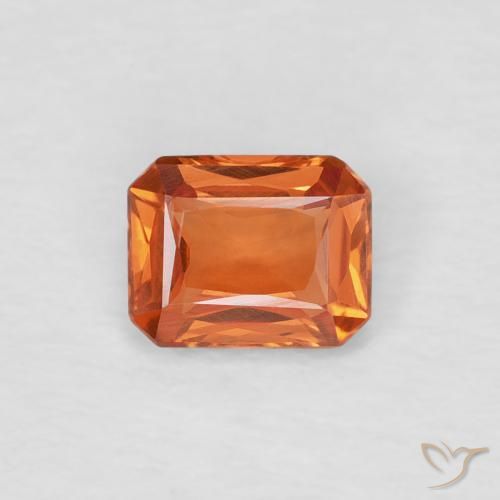 0.42ct Natural Medium Dark-Orange Safira, Corte Esmeralda, VVS