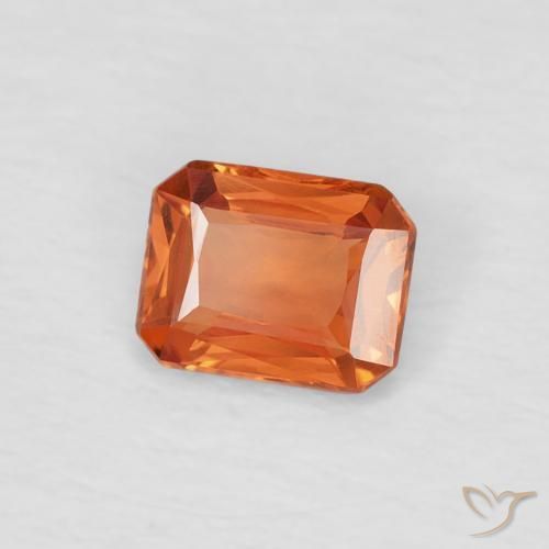 Safira Medium Dark-Orange Natural 0.42ct, Corte Octógono / Esmeralda, VVS
