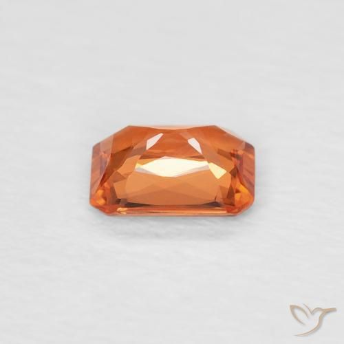 Safira Medium Dark-Orange Natural 0.42ct, Corte Octógono / Esmeralda, VVS