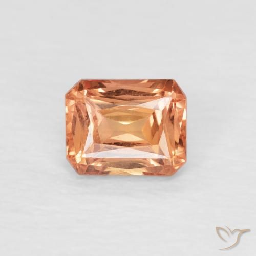 0.55ct Natural Laranja Médio Safira, Corte Esmeralda, VVS