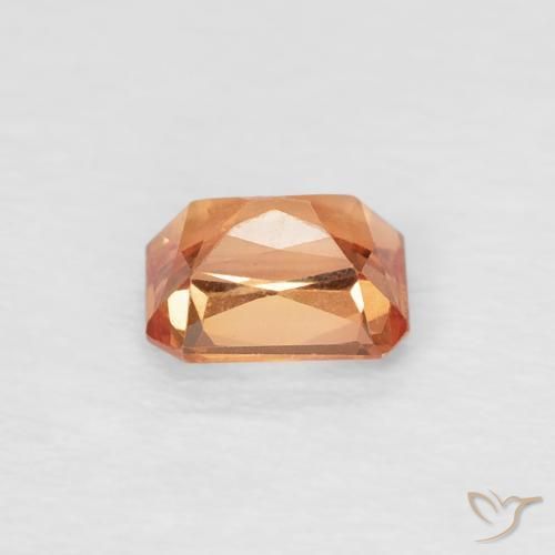 Safira Laranja Médio Natural 0.55ct, Corte Octógono / Esmeralda, VVS