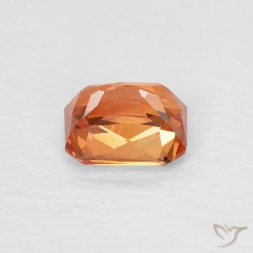 Safira Laranja amarelado Natural 0.63ct, Corte Octógono / Esmeralda, VVS