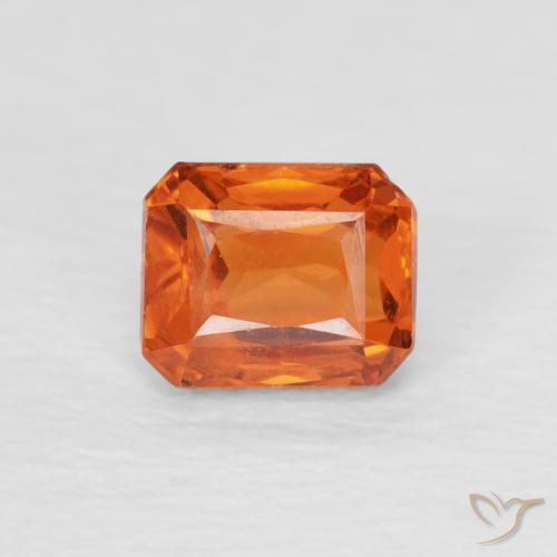 0.79ct Natural Laranja Médio Safira, Corte Esmeralda, VVS