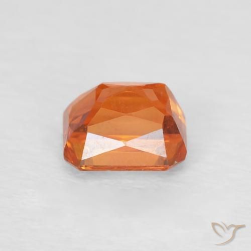 Safira Laranja Médio Natural 0.79ct, Corte Octógono / Esmeralda, VVS