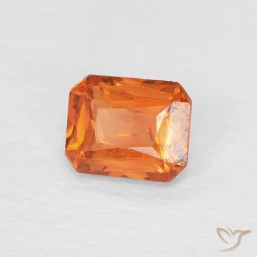 Safira fogo laranja Natural 0.54ct, Corte Octógono / Esmeralda, VVS