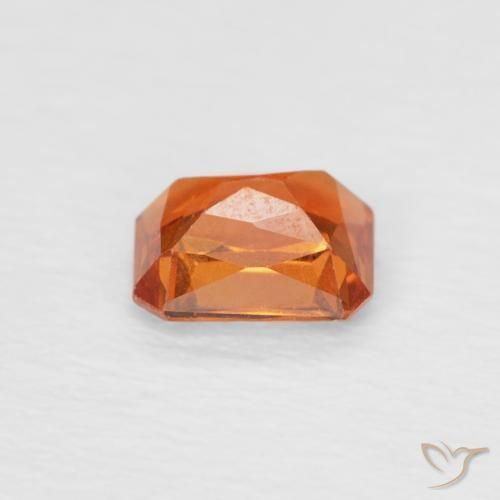 Safira fogo laranja Natural 0.54ct, Corte Octógono / Esmeralda, VVS