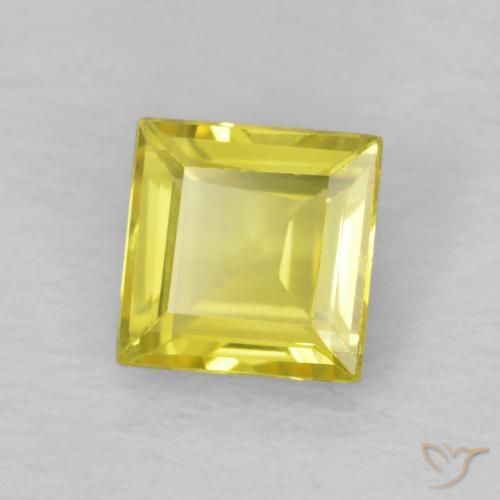Safira Luz amarela Natural 0.56ct, Quadrado, VS