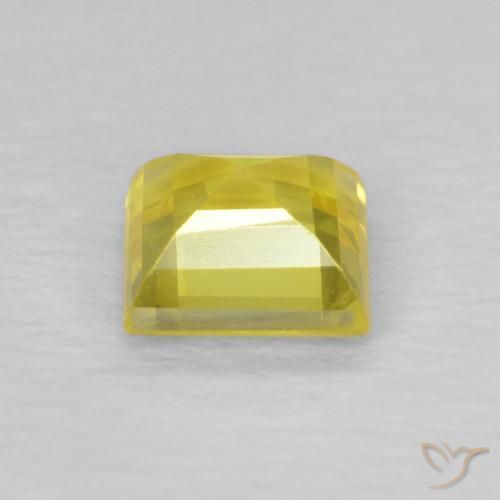 Safira Luz amarela Natural 0.56ct, Quadrado, VS