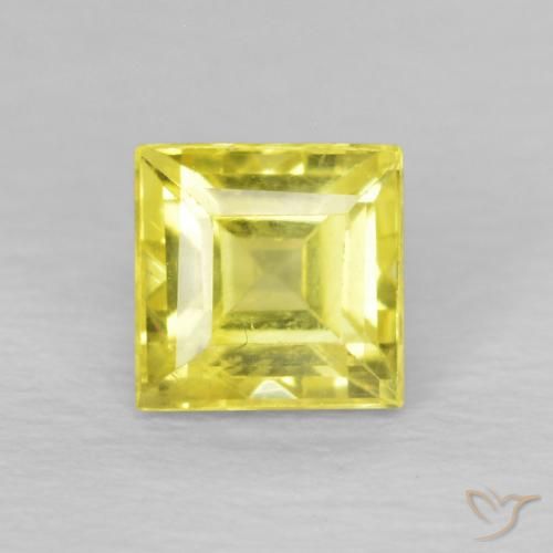 0.68ct Natural Luz amarela Safira, Quadrado, VS