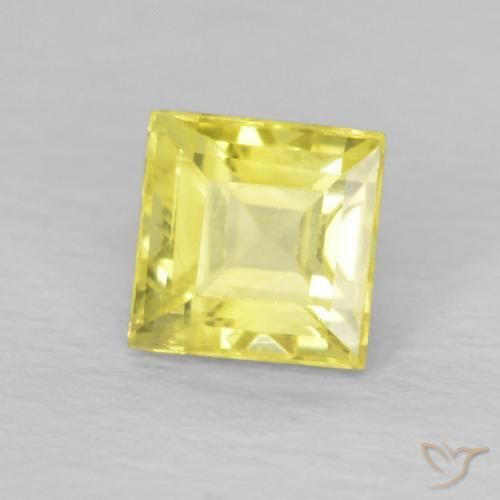 Safira Luz amarela Natural 0.68ct, Quadrado, VS