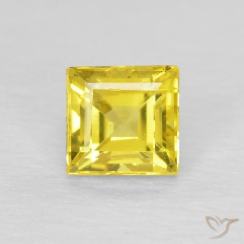 0.54ct Natural Amarelo cibernético Safira, Quadrado, VS