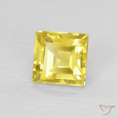Safira Amarelo cibernético Natural 0.54ct, Quadrado, VS