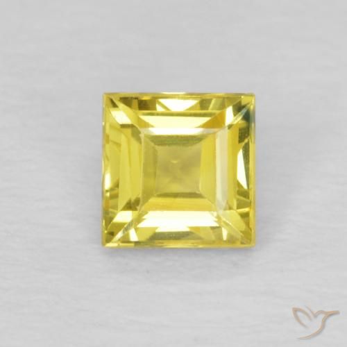 0.49ct Natural Amarelo cibernético Safira, Quadrado, VVS-VS