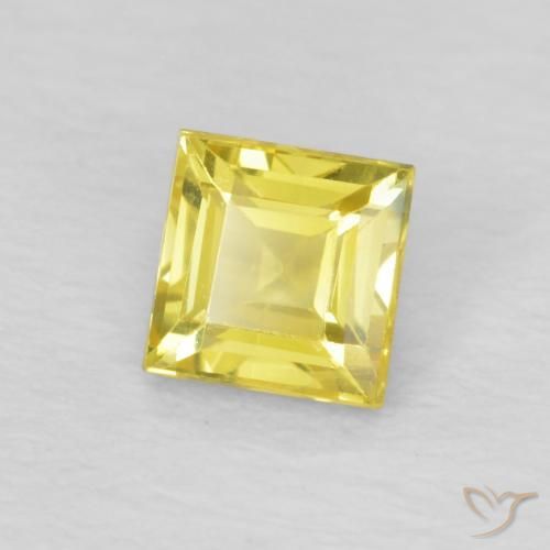 Safira Amarelo cibernético Natural 0.49ct, Quadrado, VVS-VS