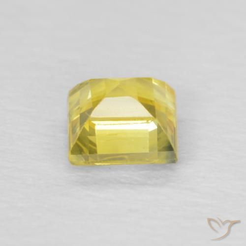 Safira Amarelo cibernético Natural 0.49ct, Quadrado, VVS-VS