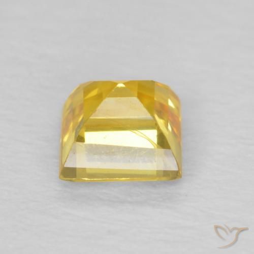 Safira amarelo médio Natural 0.60ct, Quadrado, VVS-VS