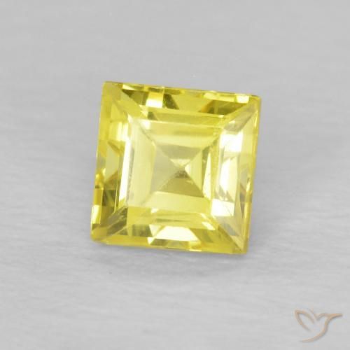 Safira Luz amarela Natural 0.52ct, Quadrado, VVS-VS