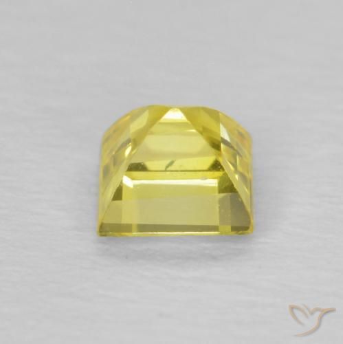 Safira Luz amarela Natural 0.52ct, Quadrado, VVS-VS