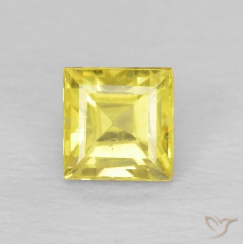0.60ct Natural Luz amarela Safira, Quadrado, VVS-VS