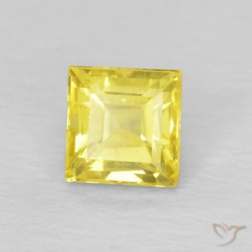 Safira Luz amarela Natural 0.60ct, Quadrado, VVS-VS
