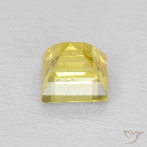 Safira Luz amarela Natural 0.60ct, Quadrado, VVS-VS