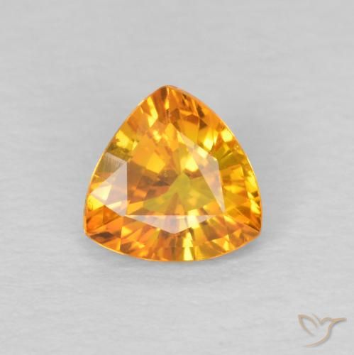 0.72ct Natural Laranja escuro Safira, Trilhão, VS