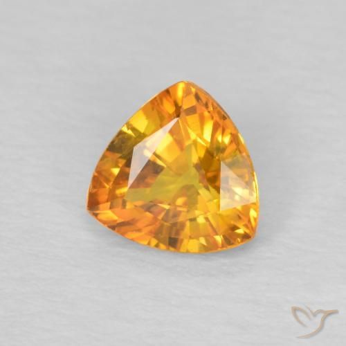 Safira Laranja escuro Natural 0.72ct, Trilhão, VS