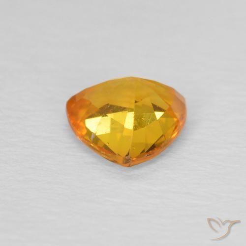 Safira Laranja escuro Natural 0.72ct, Trilhão, VS