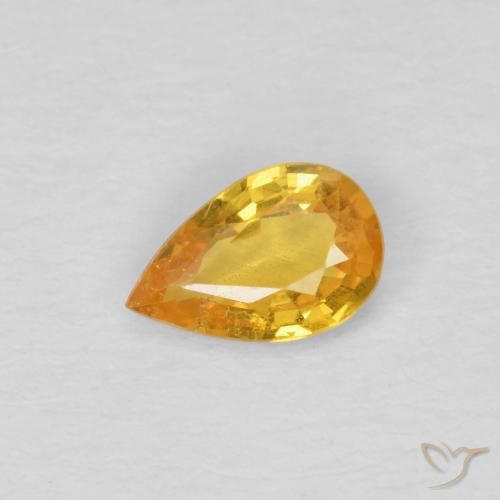 0.39ct Natural Dourado Escuro Safira, Formato de pêra, VS