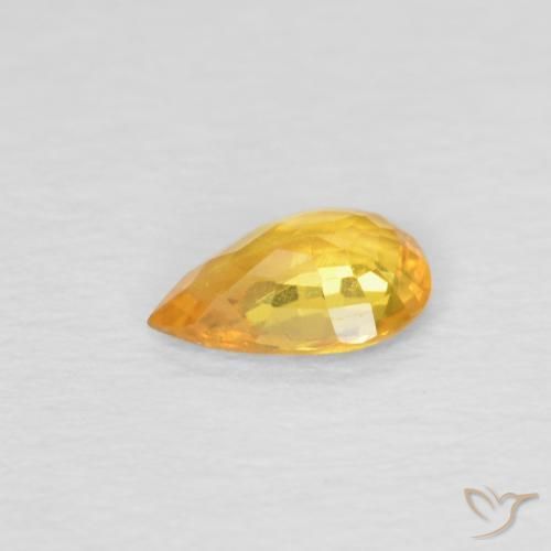 Safira Dourado Escuro Natural 0.39ct, Formato de pêra, VS
