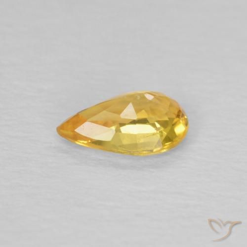 Safira Laranja Dourado Profundo Natural 0.43ct, Formato de pêra, VVS-VS