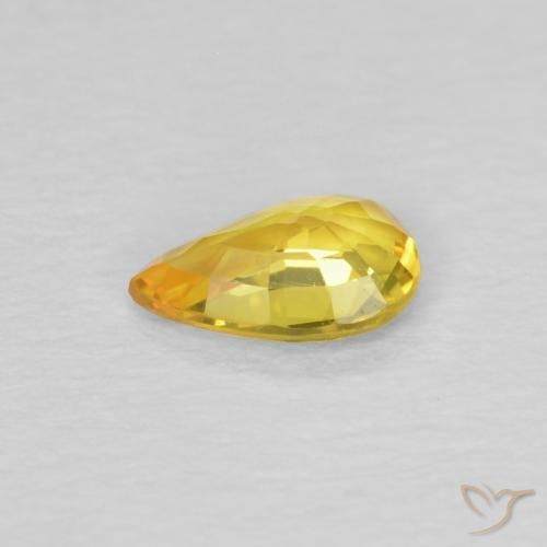 Safira Dourado Natural 0.42ct, Formato de pêra, VVS-VS