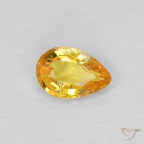Safira Dourado Natural 0.48ct, Formato de pêra, VVS-VS