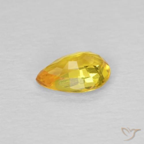 Safira Dourado Natural 0.48ct, Formato de pêra, VVS-VS