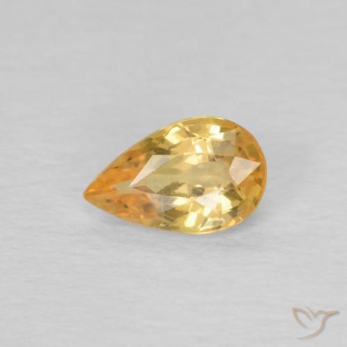 0.45ct Natural Laranja claro-dourado Safira, Formato de pêra, VVS