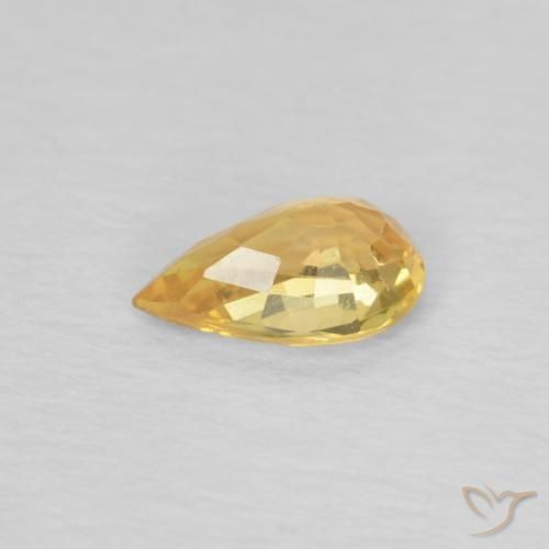 Safira Laranja claro-dourado Natural 0.45ct, Formato de pêra, VVS