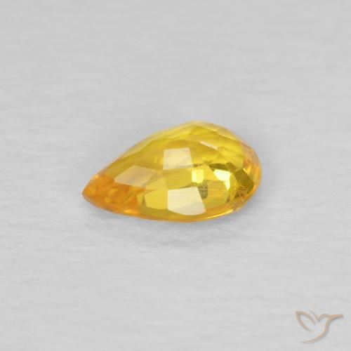 Safira Laranja Dourada Natural 0.45ct, Formato de pêra, VS